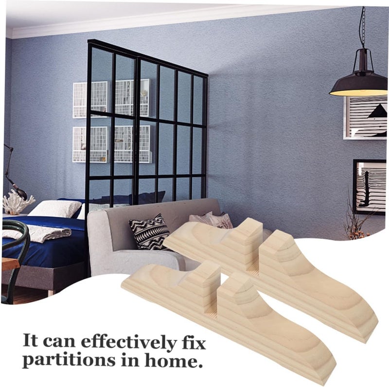 Generic 3pcs Wooden Divider Stand Bases with Wear-Resistant Brackets Smooth Polished Surface Portable Partition Supports for Home Office Privacy Screens and Panel Separators - Image 3