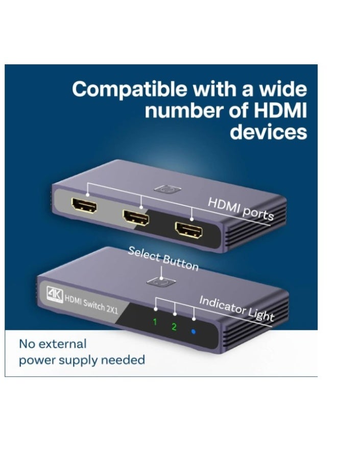 Haing Aluminum Bi-Directional HDMI Switch - Image 3