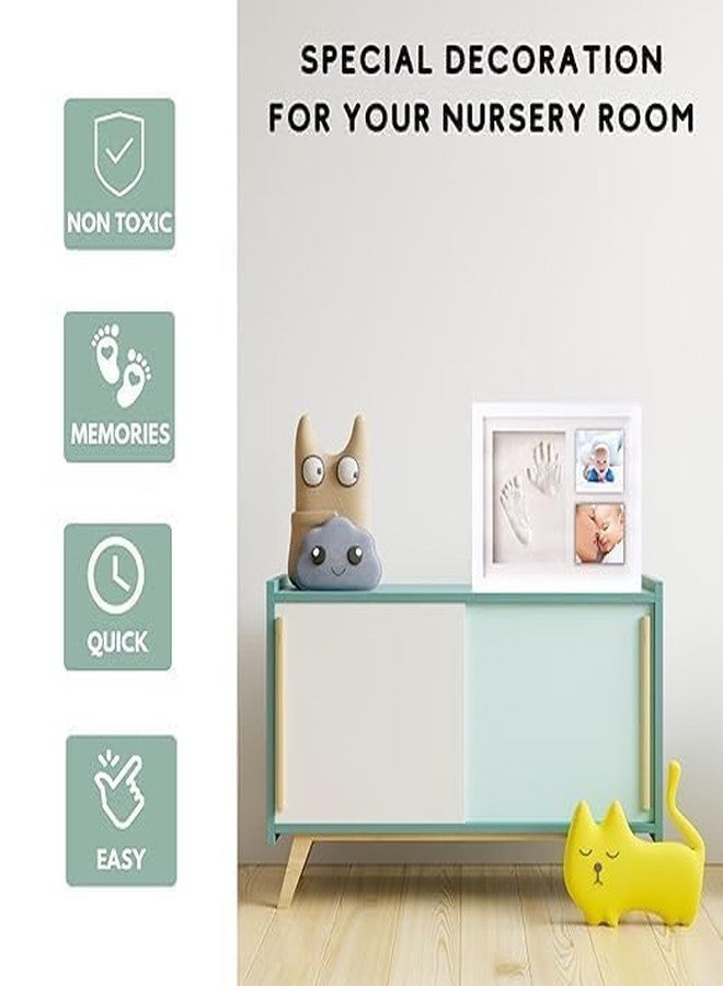 RASOFAB ZWERLIN Baby Handprint and Footprint Kit, Clay Photo Frame with Name Stamp, White, Newborn Keepsake - Image 3