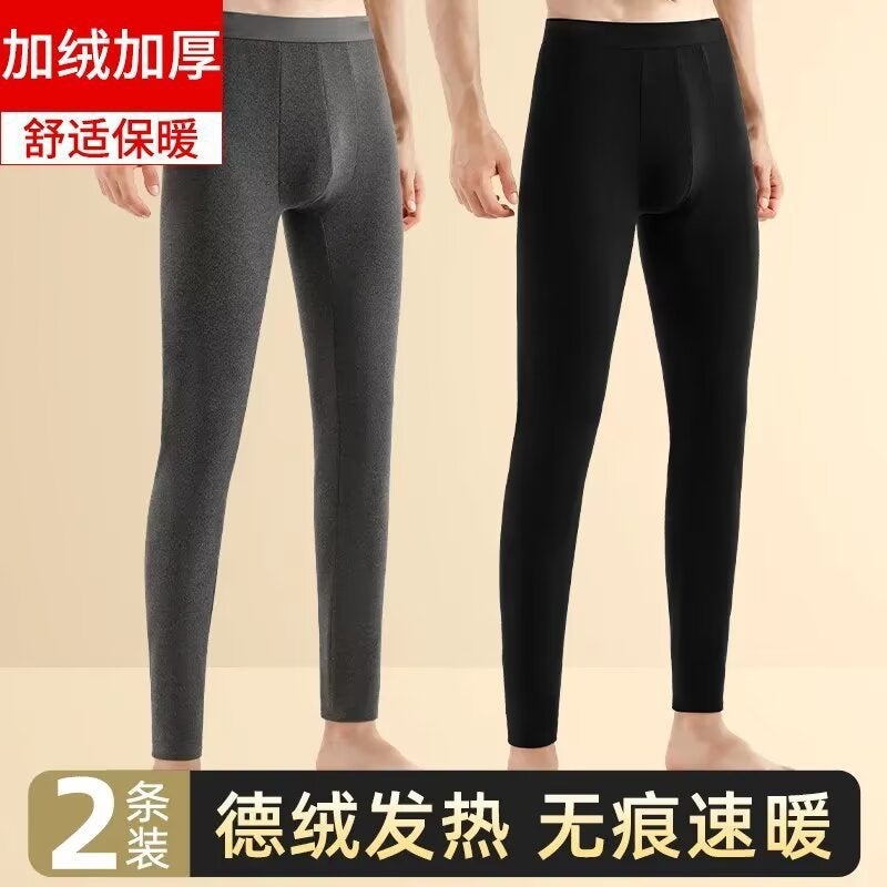 Men'S Long Johns Fleece-Lined 2024 Velvet Thermal Underwear Base Warm Thick Slim Inside Wear Cold - Image 3