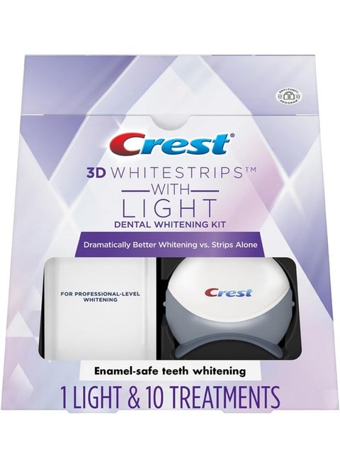 3D Whitestrips With LightTeeth Whitening Strip Kit20 Strips (10 Count Pack)