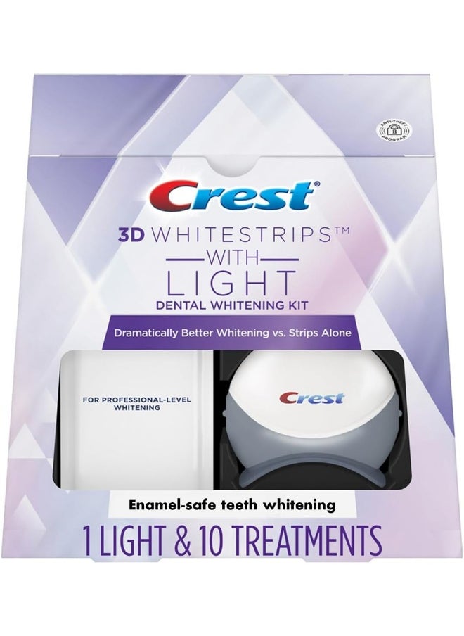 Crest 3D Whitestrips With LightTeeth Whitening Strip Kit20 Strips (10 Count Pack)  - Image 1