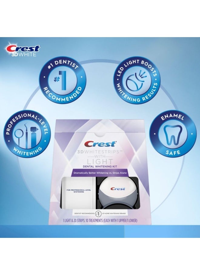 Crest 3D Whitestrips With LightTeeth Whitening Strip Kit20 Strips (10 Count Pack)  - Image 2