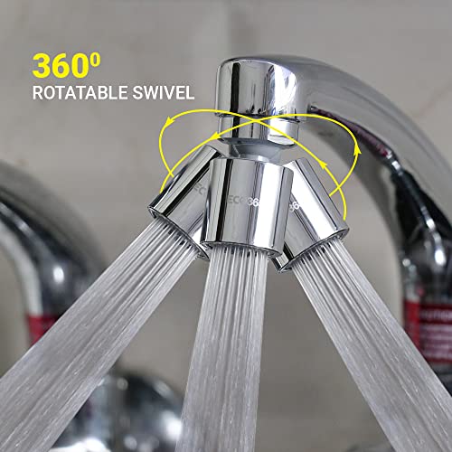 ECO365 360° Swivel Tap Aerator | Dual Flow X22 Faucet Nozzle with Chrome Finish | Adjustable Foam Stream & Jet Spray | Water Saving Foam Flow Nozzle for Kitchens & Bathrooms - Pack of 1 - Image 2