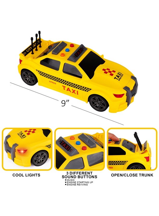 ArtCreativity لعبة سيارة الأجرة الصفراء من آرت كرييتيفيتي - 9 إنش - سيارة أجرة للأطفال مع أضواء أمامية - تصميم رياضي نموذج سيارة أجرة مدينة نيويورك مع مؤثرات صوتية واقعية للأولاد والبنات - سيارات ألعاب رائعة للأولاد 3+ - Image 2