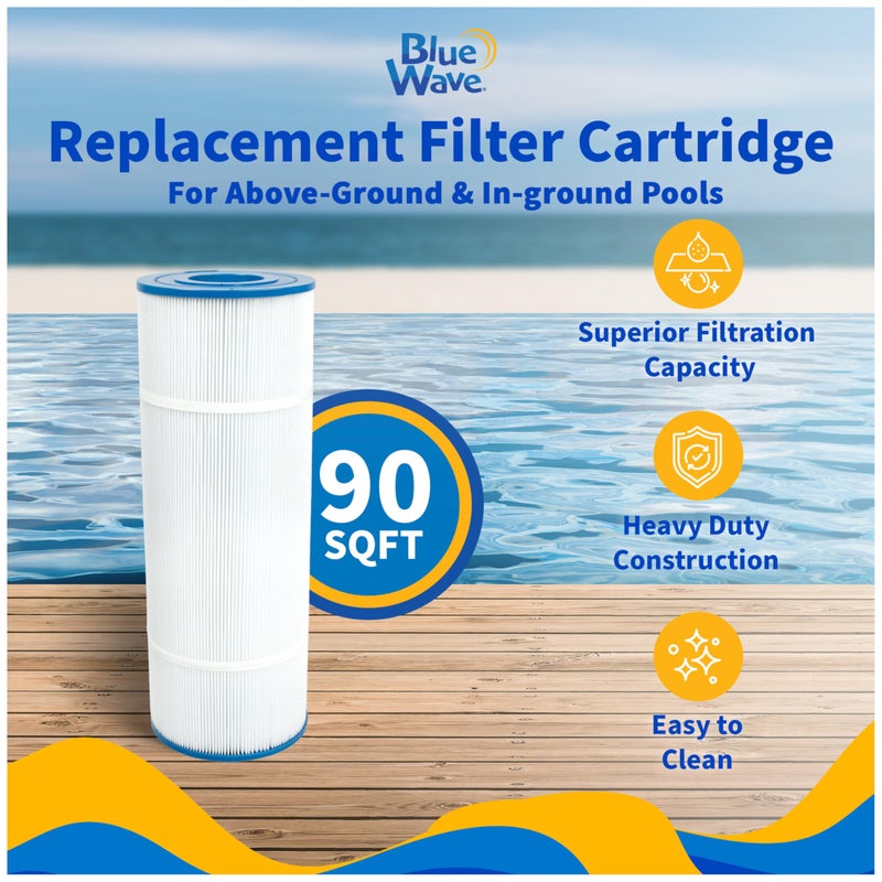Blue Wave NCC100 Replacement Pool Filter Cartridge â€“ 90 Sq. Ft. High-Performance Above-Ground Cartridge Pool Filters â€“ Compatible with Most Standard Pool Cartridge Filter Systems - Image 2