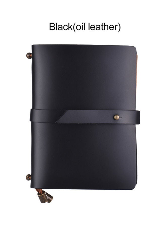 NIBEMINENT Travel Leather Notebook Black - Image 4