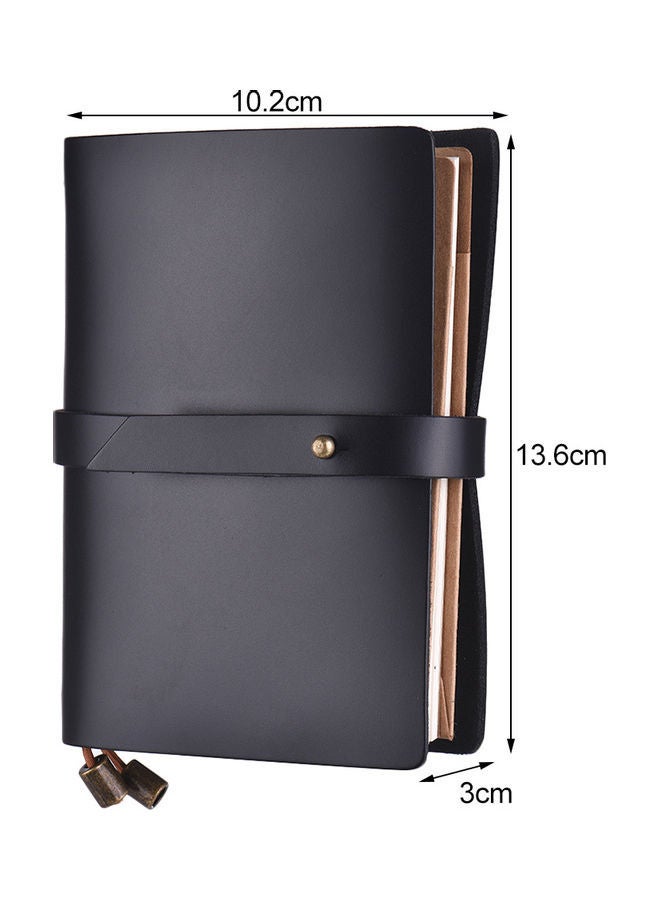 NIBEMINENT Travel Leather Notebook Black - Image 2