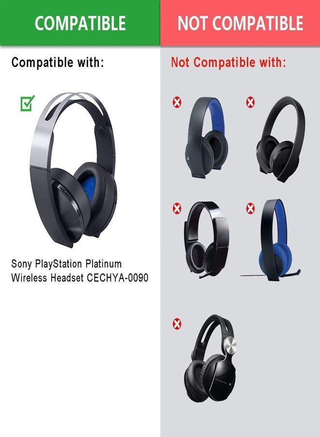 defean PS4 Platinum Ear Pads - defean Replacement Ear Cushion Black Protein Leather & Memory Foam Ear Pads Compatible with Sony PS4 Platinum Wireless Headset CECHYA-0090 Headphone - Image 2