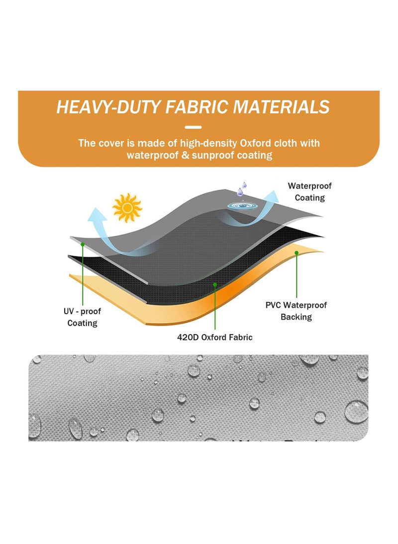Waterproof Washer Dryer Cover for Outdoor Use, Dustproof and Sun Wind Resistant, Universal Fit for Top Load & Front Load Machines, Features Zipper and Velcro Design, Silver Color. - Image 4