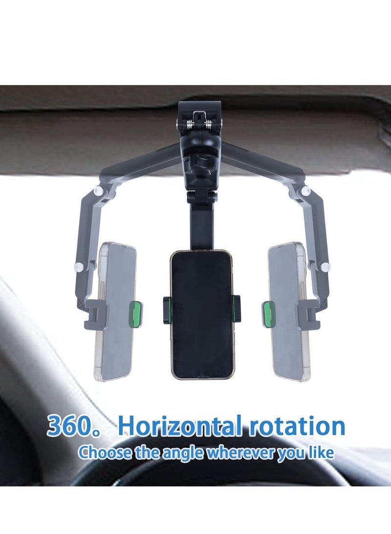 Green Cell Phone Holder for Car，Mount Clip for Car Cellphone，360° Rearview Phone Holder for Car Sun Visor，Perfectly for iPhone pro, 13/12pro,XR,XS,Pro,Samsumg,Andriod, Car Accessories - Image 2