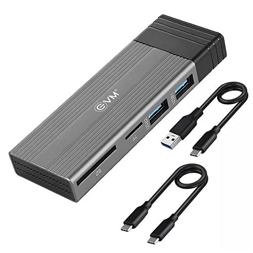 EVM M.2 SSD Enclosure + USB HUB 5 in 1 Docking Station USB 2.0* 2 + SD/TF Portable Multiport Adapter Type-C Cable 30 Cm SD/Micro SD Card Reader for Computer Laptop Mobile - (EVM-CG-002) - Image 1