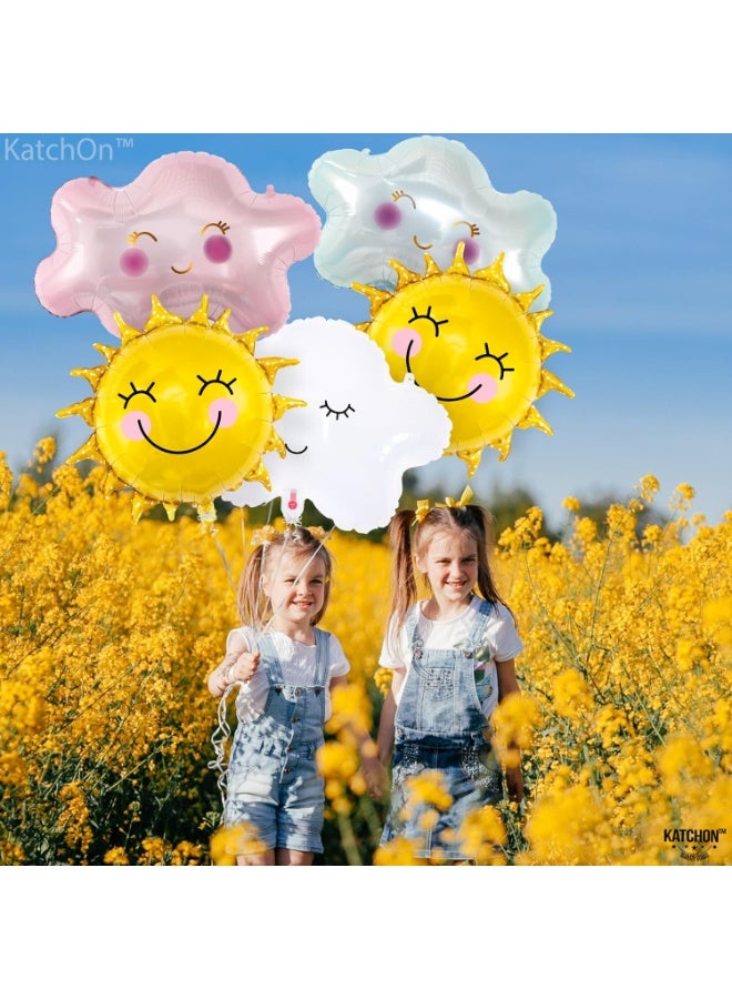 KATCHON Sun and Cloud Balloons Set - Big 29 Inch, Pack of 5 | Foil Sunshine Balloons, Sunshine Party Decorations | Baby Shower Decorations - Image 5