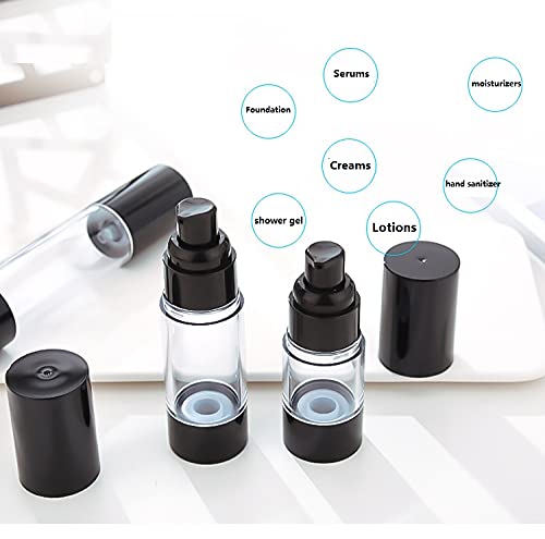 Ergonflow 3Pcs/lot 15ML 30ML 50ML Empty Black Airless Lotion Cream Pump Plastic Container Cosmetic Bottle Dispenser Travel Refillable Containers - Image 2