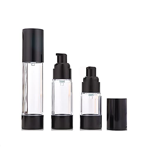 Ergonflow 3Pcs/lot 15ML 30ML 50ML Empty Black Airless Lotion Cream Pump Plastic Container Cosmetic Bottle Dispenser Travel Refillable Containers - Image 1