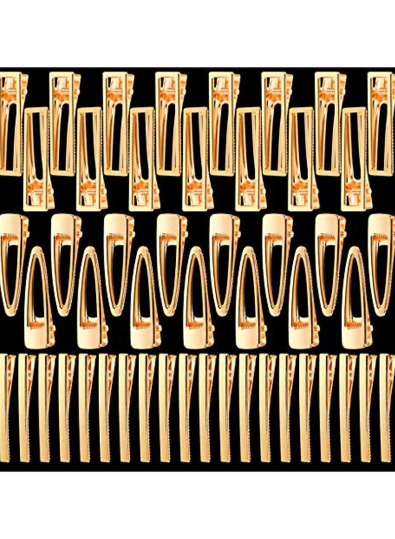 SYOSI Large Creation Space, Hair Clips for Silicone Resin Molds, 3 Patterns Gold Metal Hair Barrettes, for Making Acrylic Resin Hair Clips, DIY Hair Clips, Epoxy Resin Barrettes for Girls and Women - Image 1