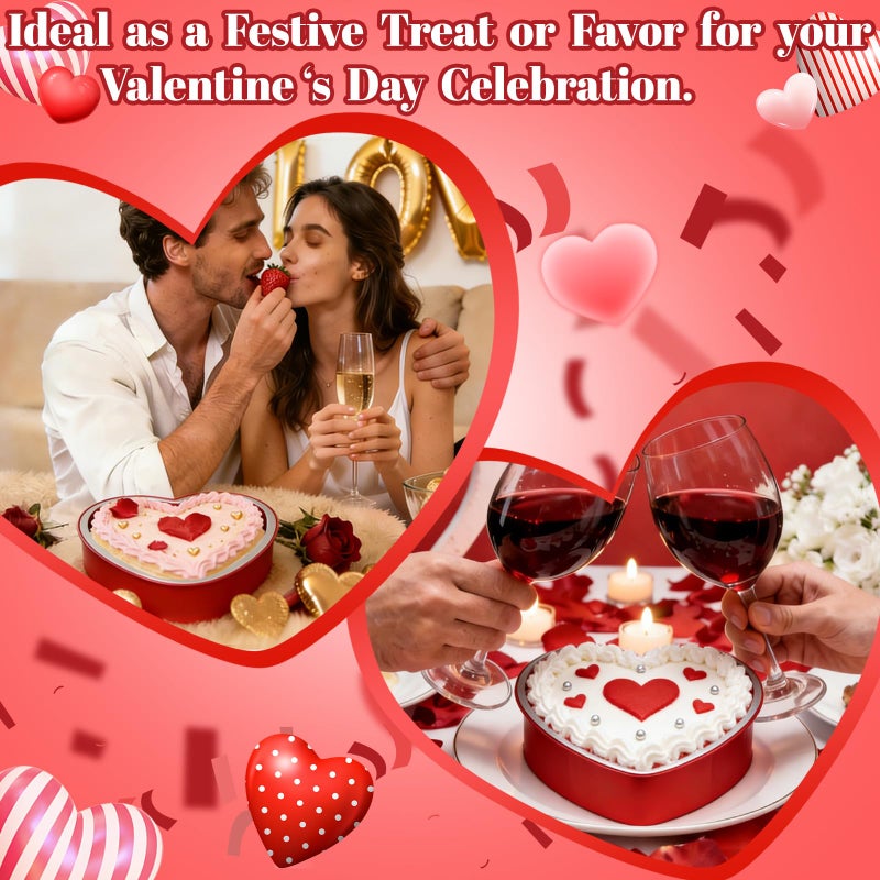 LifeisLuck 23 OZ Large Heart Shaped Cake Pans for Baking 30 Pack Aluminum Foil Baking Tins with Lids 5 Colors Desert Heart Cake Mold Disposable Pans Containers for Valentine's Day, Mother's Day, Wedding, Party - Image 5