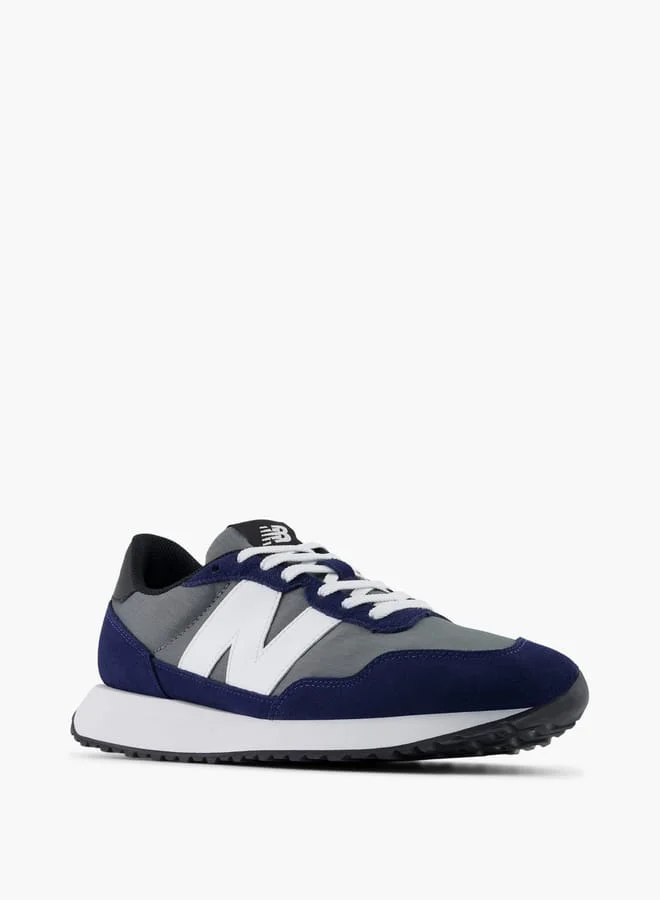 نيو بالانس Men's Logo Detail Sneakers with Lace-Up Closure - 237