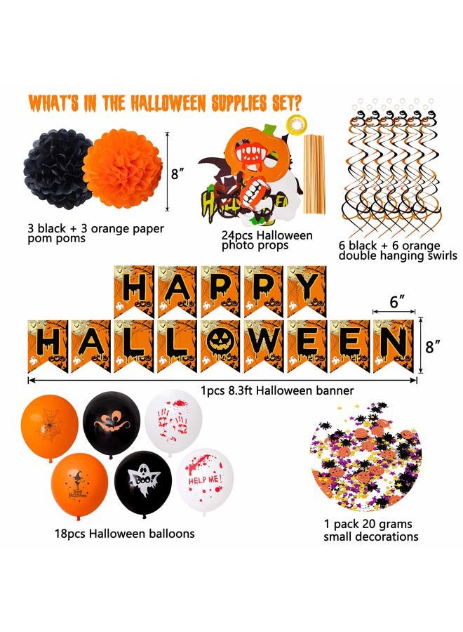 Moon Boat 30Ct Halloween Haunted House Hanging Swirl Yard Party Decorations - Creepy Bats/ Spiders/ Witch Ceiling Supplies - Image 3