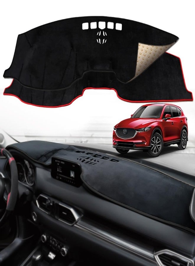 BEERTE Updated Custom Black Dash Cover Fit for Mazda CX5 2024 2023 2022-2017 Nonslip Dashboard Mat Polyester Sunshade Dashboard Protector (Without HUD) - Image 2