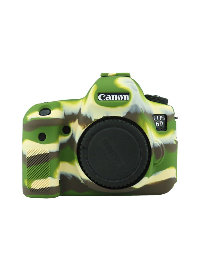 For Canon SLR EOS 90D Silicone Case/Protective Case EOS 6DII Special SLR Drop-resistant Silicone Case-Color:6DII Camouflage  - Image 1