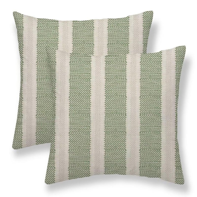 Sunshineyan Sage Green Polka Dot Pillow Covers 18 x 18 Inch Set of 2 Boho Striped Decorative Outdoor Throw Pillow Covers Linen Modern Geometry Cushion Cases for Home Sofa Couch Living Room Decor - Image 2