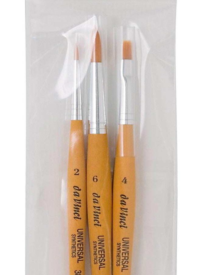 da Vinci Student Series 3503-3 Brush Set - Universal Student Synthetics with Lacquered Handle for All Media - Made in Germany - Image 2