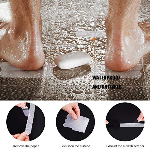 Secopad 36PCS Non Slip Bathtub Stickers, Shower Floor Non Slip Grip Stickers with Premium Scraper - Image 4