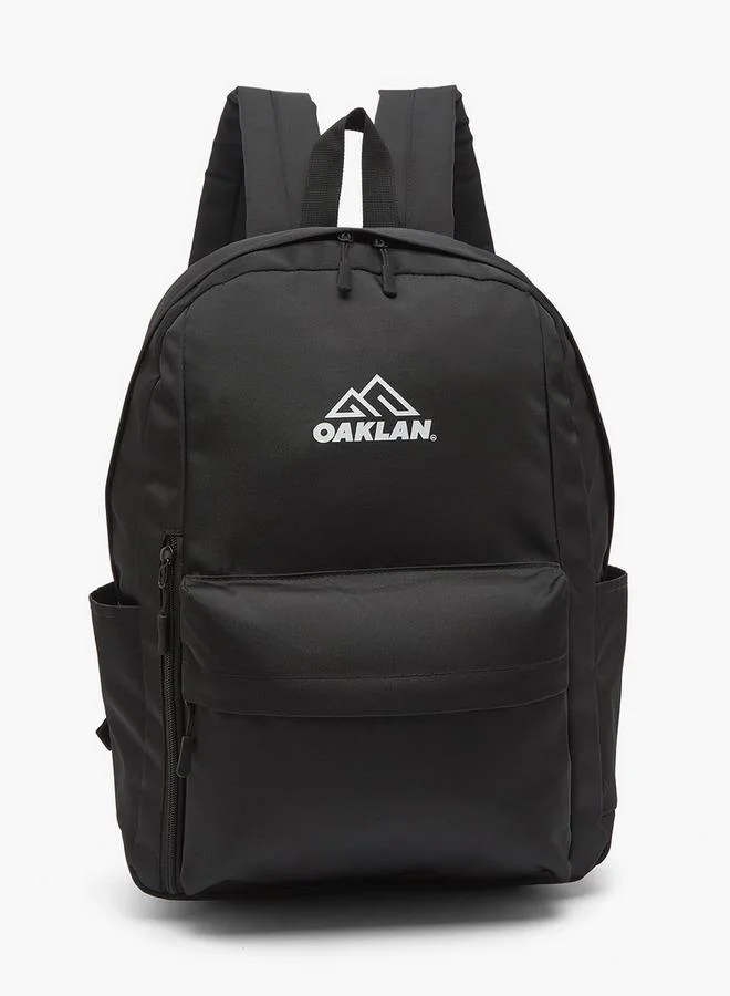 Oaklan By Shoexpress Logo Print Backpack For Kids 13+ Years With Front Pocket