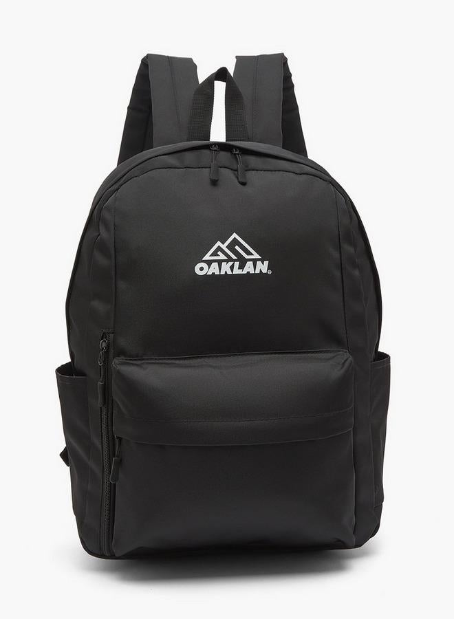 Oaklan by Shoexpress Logo Print Backpack For Kids 13+ Years With Front Pocket - Image 1