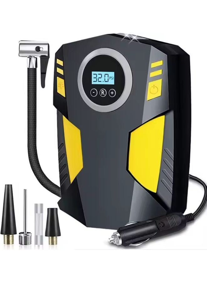 SMARTX Electric Mini Digital Car Tyre Inflator Air Compressor with Auto Stop and LED Light 12V Fast Portable Air Pump for Car Bicycle Motorcycle Ball Air Mattress - Image 1