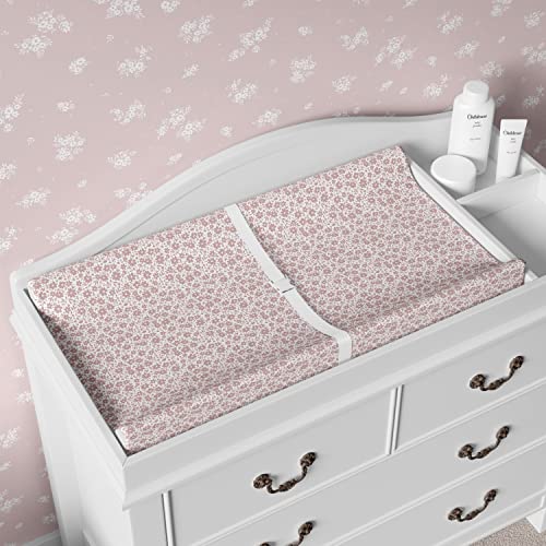 Sorrel + Fern Baby Changing Pad Cover 2-Pack for Girls (Antique Rose) - Premium Fitted Sheets Baby Diaper Changing Table Cover - Buttery Soft Cotton Blend - Image 4