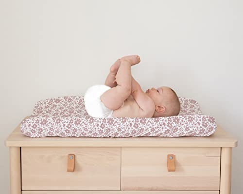 Sorrel + Fern Baby Changing Pad Cover 2-Pack for Girls (Antique Rose) - Premium Fitted Sheets Baby Diaper Changing Table Cover - Buttery Soft Cotton Blend - Image 3