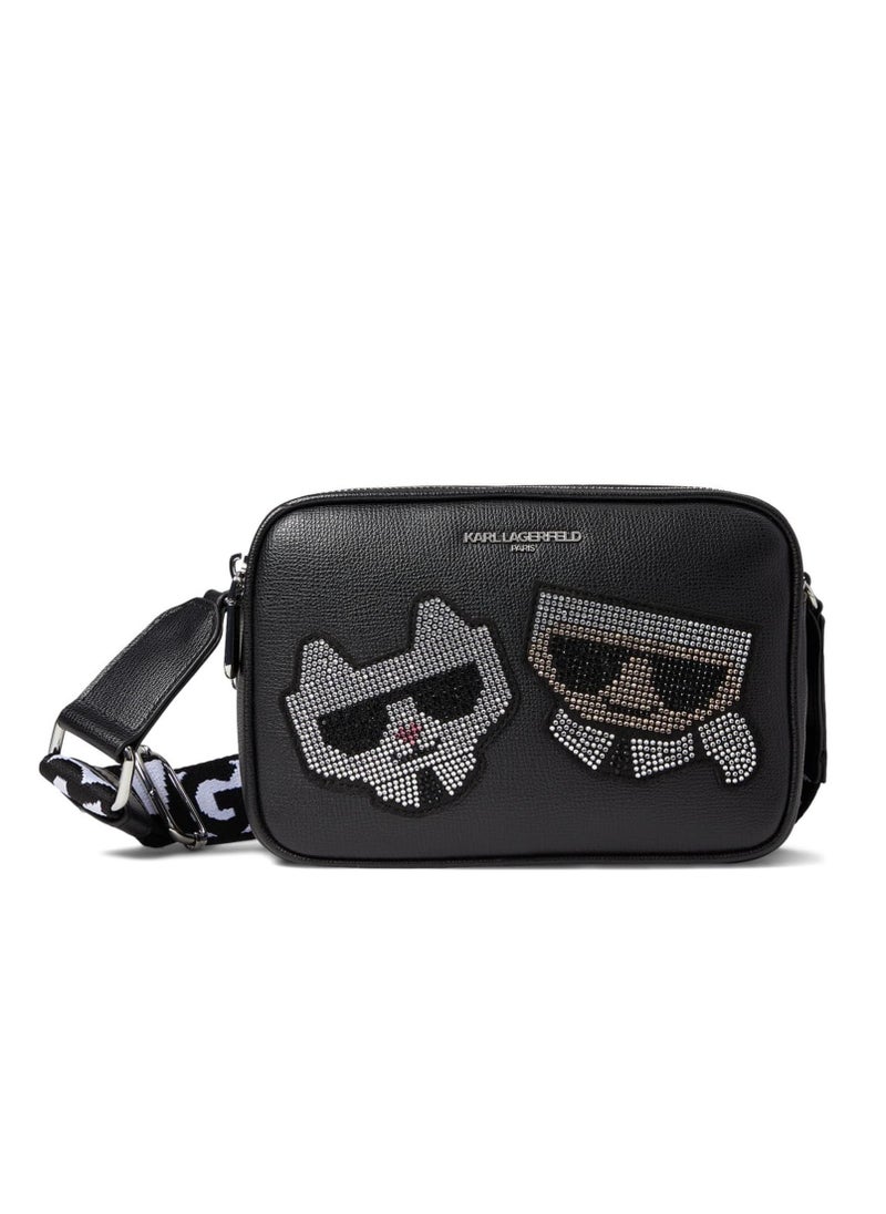 Karl Lagerfeld Paris Karl Lagerfeld Maybelle Double Zip Charm Crossbody  - Image 1