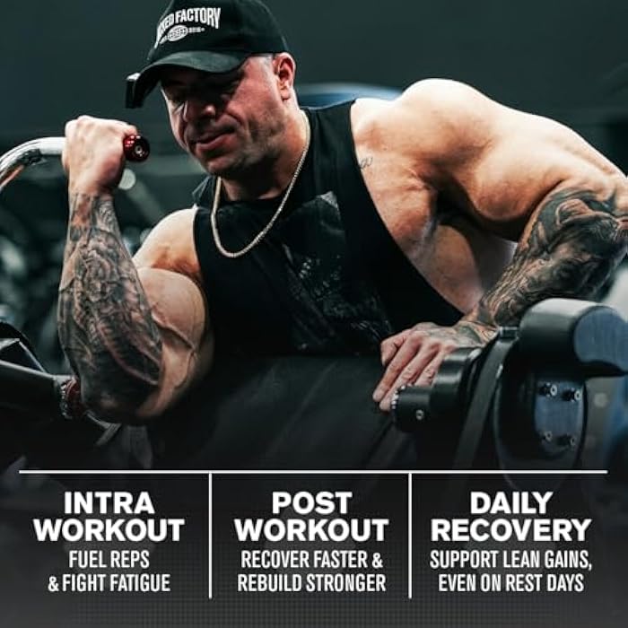 Jacked Factory Creatine + BCAAs - Creatine Monohydrate + BCAA Powder for Increased Post-Workout Recovery, Performance, Lean Muscle Growth, & Reduced Fatigue - 30 Servings, Blue Raspberry - Image 3