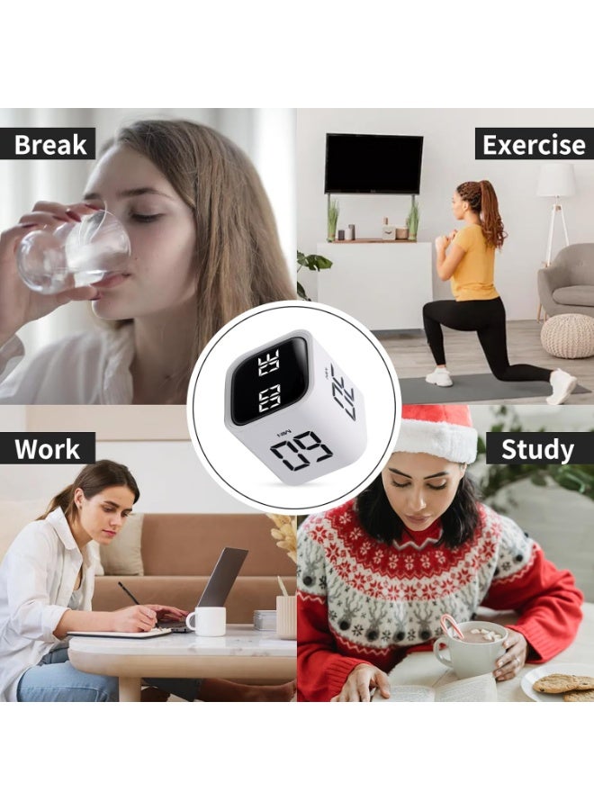Productivity Timer Flip Gravity Sensor Cube Timer Countdown u0026 Countup,Mute u0026 Vibrate u0026 Sound，5/10/30/60min u0026 Custom Timing, Perfect for ADHD,Work,Learning,Kitchen Cooking - Image 3