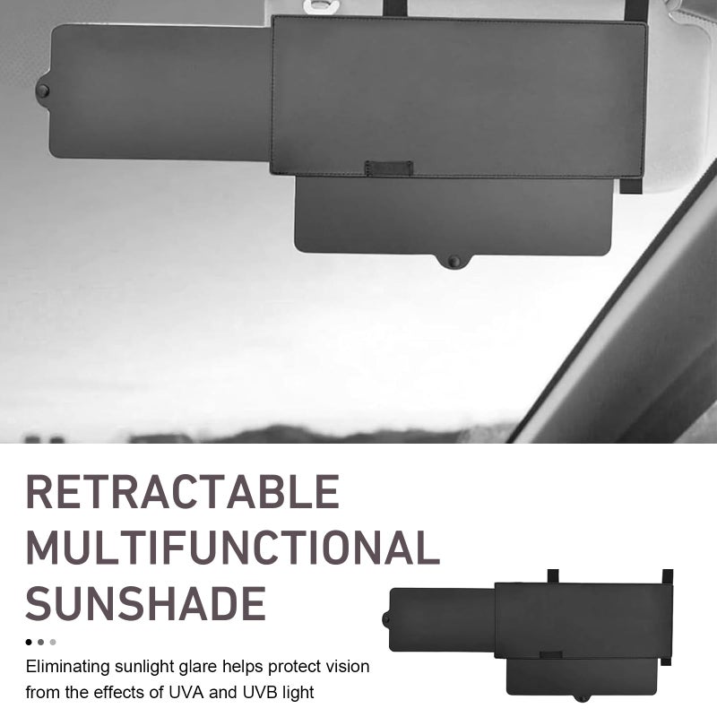 Opuweiy Sun Visor Extender for Car, Universal Clip-On Visor Extender Attachment, Anti-Glare Side Sun Blocker for Car Truck SUV, Automotive Interior Sun Protection (Black) - Image 3