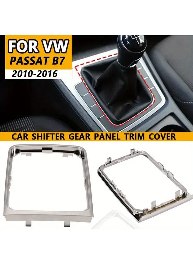 Gear Shift Decorative Frame For Volkswagen Passat B7 Manual Transmission 2010 2011 2012 2013 2014 2015 2016 Matte Silvery - Image 1