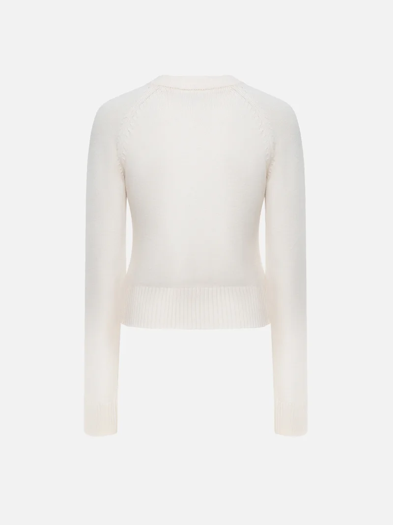 Lichi Knitted cardigan with ribbed details and metal zip