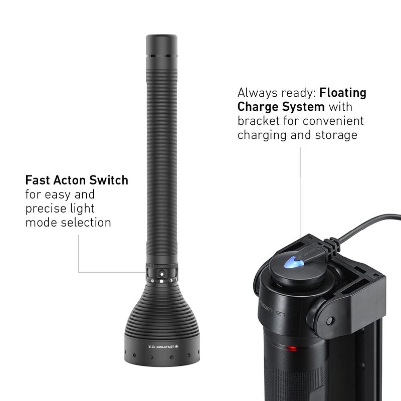 LEDLENSER X21R Handheld Flashlights LED Configuration 7 x Xtreme LED Luminosity MAX 5000 lm MIN 200 lm Lighting Range MAX 800 m MIN 150 m Rechargeable Yes Industrial - Image 4