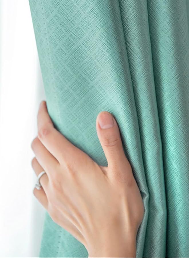 إيروريكس ستائر تعتيم عالية الجودة بدون قضبان وستائر معزولة حرارياً لغرفة النوم وغرفة المعيشة، لوحة واحدة، أخضر، عرض 150 × ارتفاع 200 سم - Image 3