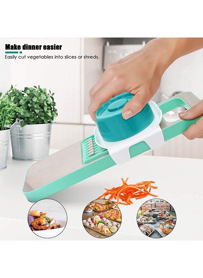 Arabest Vegetable Chopper, Vegetable Cutter Food Slicer Dicer, 6 Interchangeable Blades Set Veggie Slicer Manual Slicer Kitchen for Garlic, Cabbage, Potato, Carrot, Tomato, Fruit, Salad Blue  - Image 3