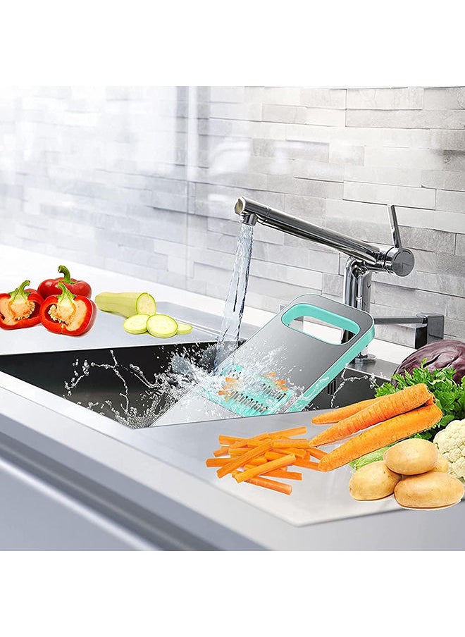 Arabest Vegetable Chopper, Vegetable Cutter Food Slicer Dicer, 6 Interchangeable Blades Set Veggie Slicer Manual Slicer Kitchen for Garlic, Cabbage, Potato, Carrot, Tomato, Fruit, Salad Blue  - Image 4