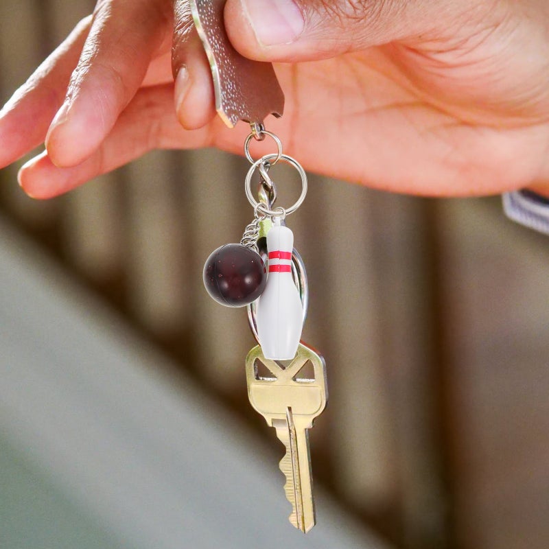8 Pcs Mini Bowling Keychain Accessories Keyring Pendant Key Holder Key Decoration Hanging Ornament - Image 4