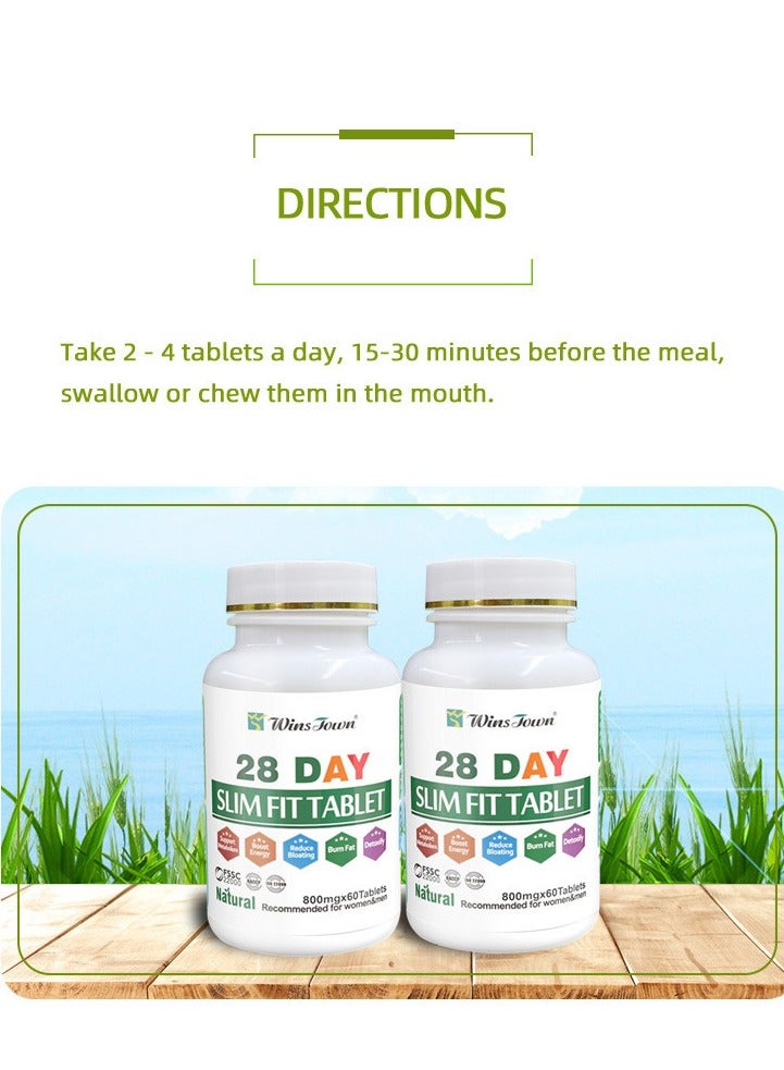 Wins Town 28 Day Slim Fit Tablet Fat Burner Energy Pill 800mg*60 Tablets  - Image 4