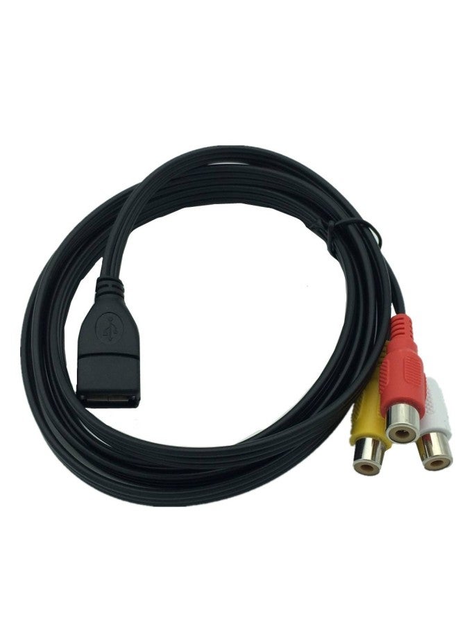 Neutral Usb To Three Lotus Av Cable Usb To 3rca Audio And Video Cable Audio And Video Cable Usb2.0 To 2rca Extension Cable - Image 1