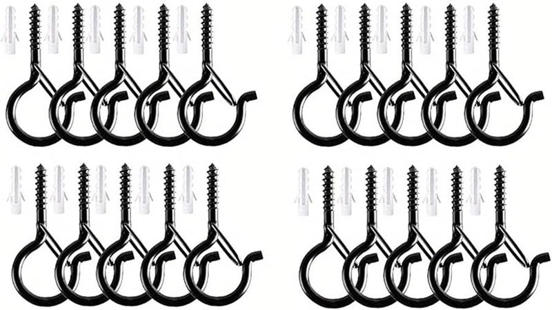 Windproof Screw Hooks With Safety Buckle For Outdoor String Lights And Plants 20 Pcs - Image 2