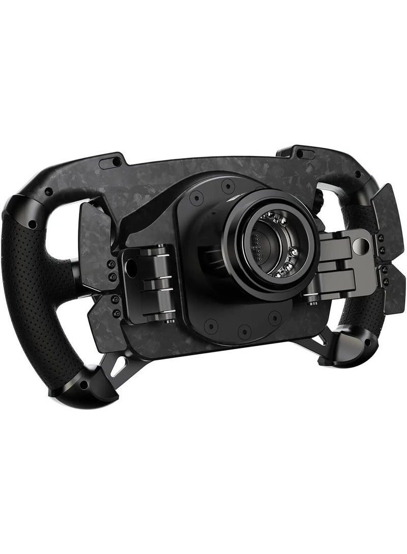 موزة عجلة قيادة موزا جي إس V2P جي تي - حافة من ألياف الكربون المطروقة بسمك 300 مم، وقابضان مغناطيسيان مزدوجان، وفتحة سريعة من الألومنيوم، وشاشة OLED/LED RGB، وقابلة للتخصيص بالكامل | RS056 - Image 4