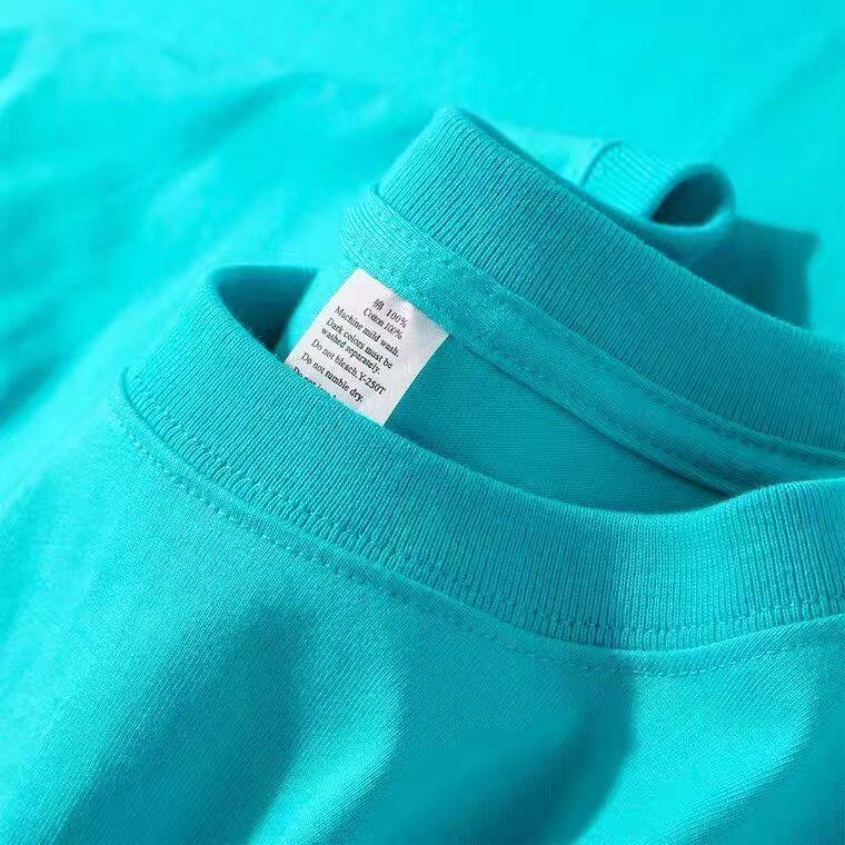 Xinjiang cotton 300g heavy and thick non-transparent pure cotton short-sleeved t-shirt for men and women basic solid color plus size loose top - Image 1