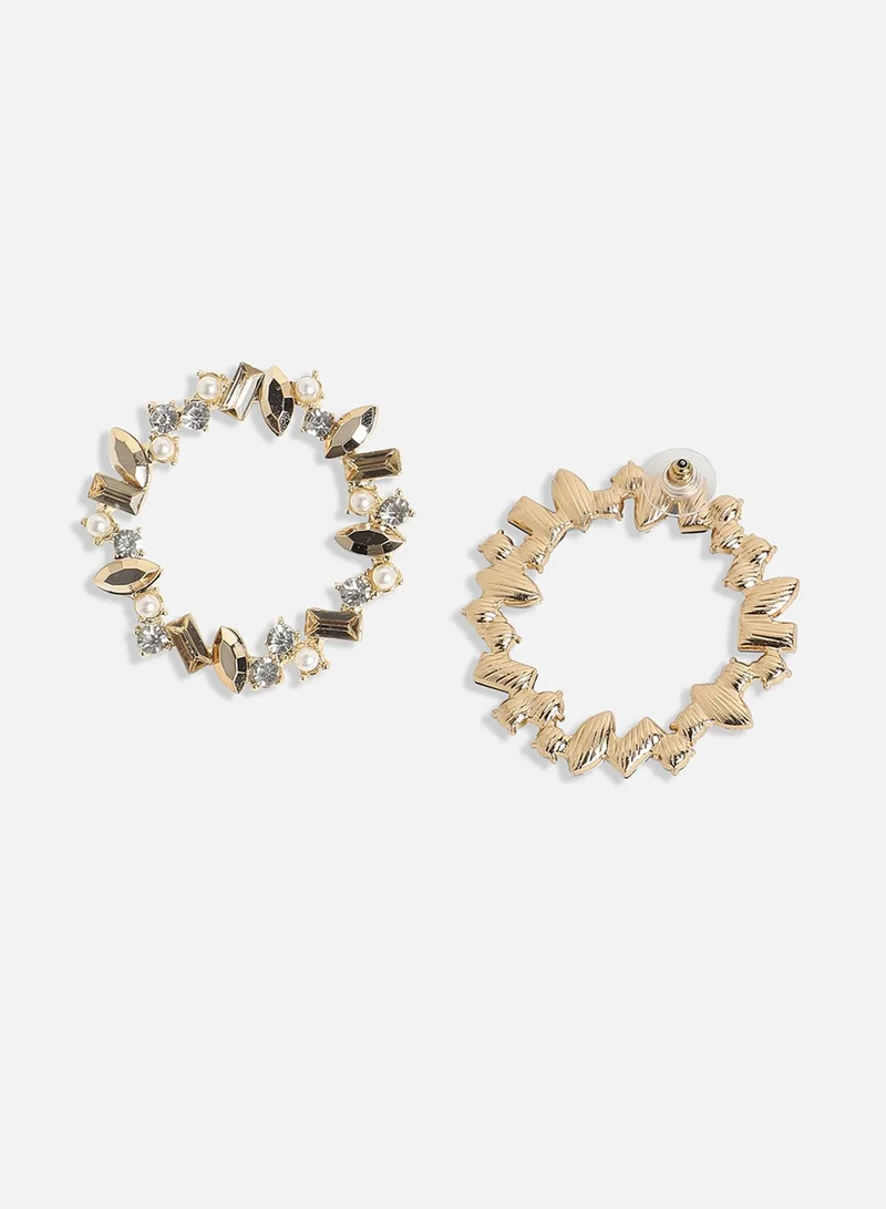 SOHI Crystal Artificial Hoop Earring Jewellery